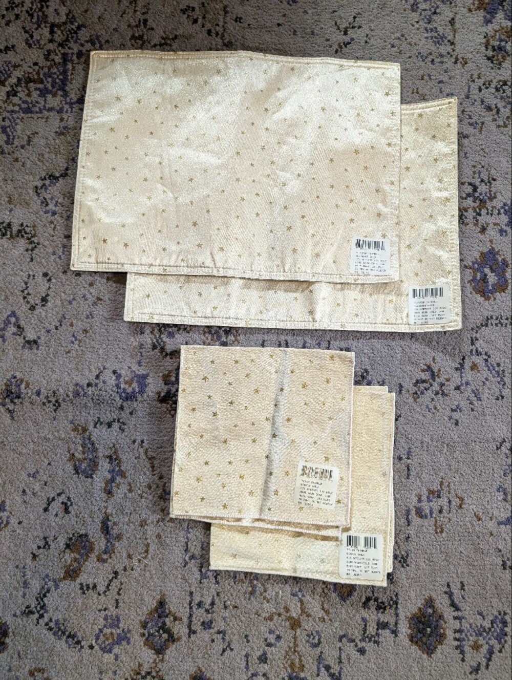 Vintage Celestial Placemat‎ Napkin Set 2 Each 90s Y2K Metallic Stars